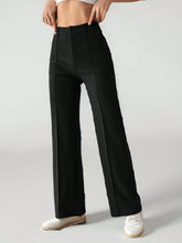 Tall Women's Solid Black Straight Pants